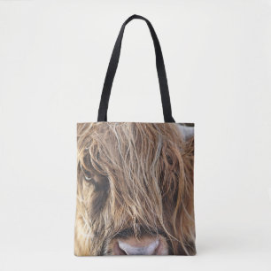HIGHLAND CATTLE COW FACE TOTE BAG