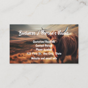 Highland Cattle Cows Animal Farm Custom Business Card