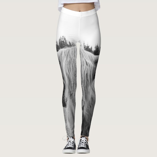 Highland Cow #6 #wall #art  Leggings (Front)