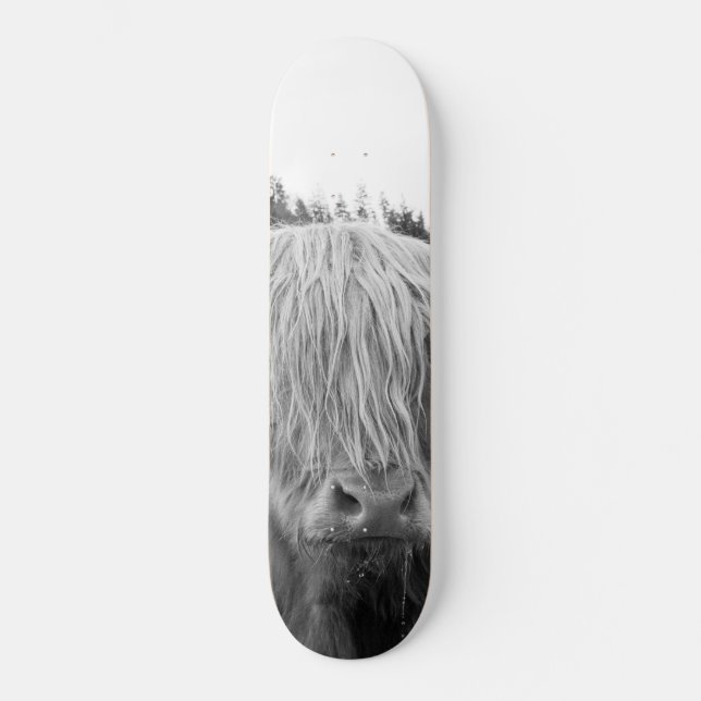 Highland Cow #6 #wall #art  Skateboard (Front)
