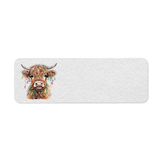 Highland Cow Address Labels