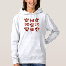Highland Cow and Christmas Coquette Bow