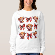 Highland Cow and Christmas Coquette Bow