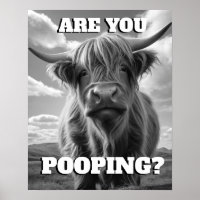 Highland Cow Are you Pooping Toilet Potty Humour