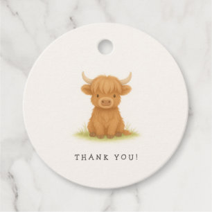 Highland Cow Baby Shower Favor Tags