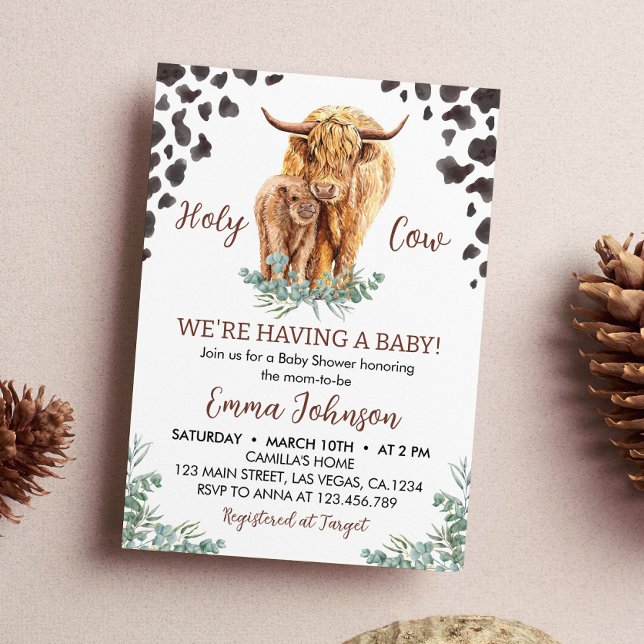 Highland Cow Baby Shower Invitation (Creator Uploaded)