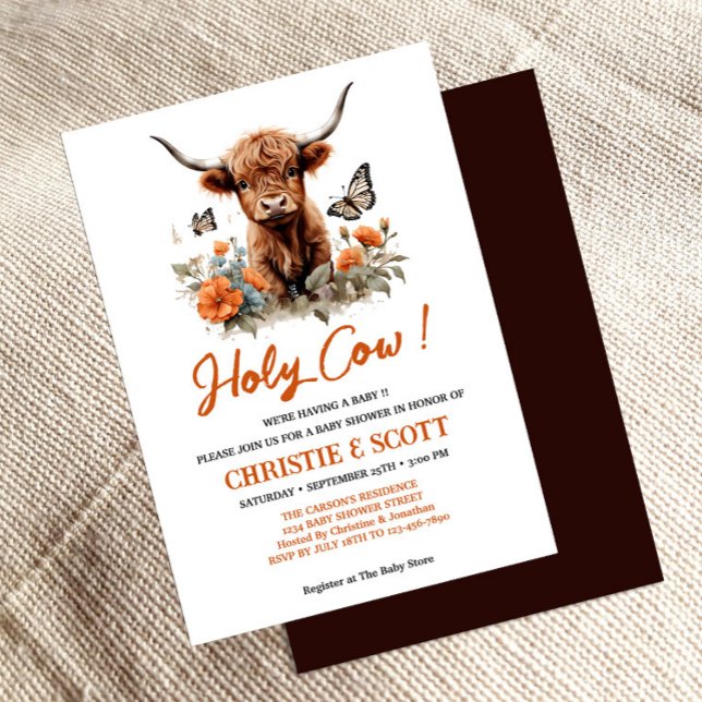 Highland Cow Baby Shower Invitation (Creator Uploaded)
