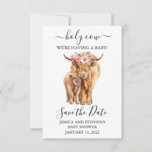 Highland Cow Baby Shower Save the Date