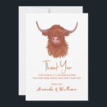 Highland Cow Baby Shower Thank You Card<br><div class="desc">Cute fluffy highland cow baby shower "thank you" card. Customisable!</div>