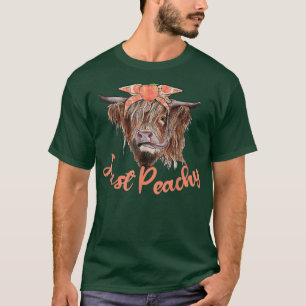 Highland Cow Bandanna Just Peachy Western Country  T-Shirt