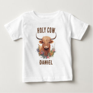 Highland Cow Birthday  Baby T-Shirt