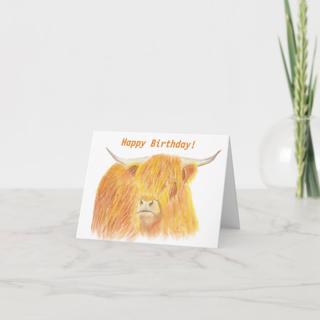 Highland Cow Birthday card (Front)