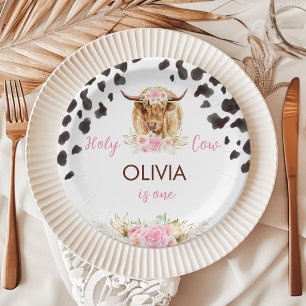 Highland Cow Birthday Paper Plate