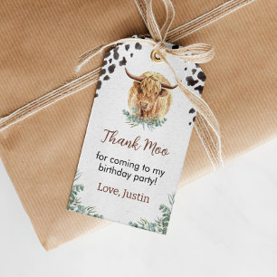 Highland Cow Birthday Party Thank You Tag
