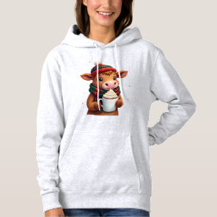 Highland Cow Brushstroke Christmas T-Shirt (4) Hoodie