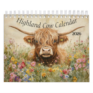 Highland Cow Calendar 2026