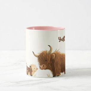Highland Cow& Calf Best Mum Ever Mother's Day  Mug