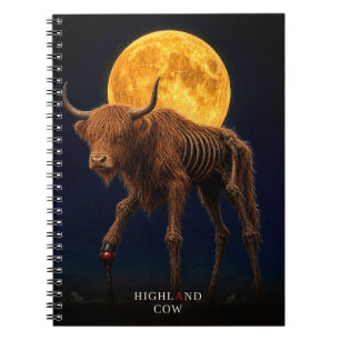 Highland Cow Cane gothic Surreal Notebook