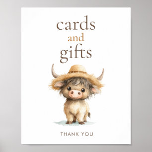 Highland Cow Cards and Gifts Baby Shower Poster