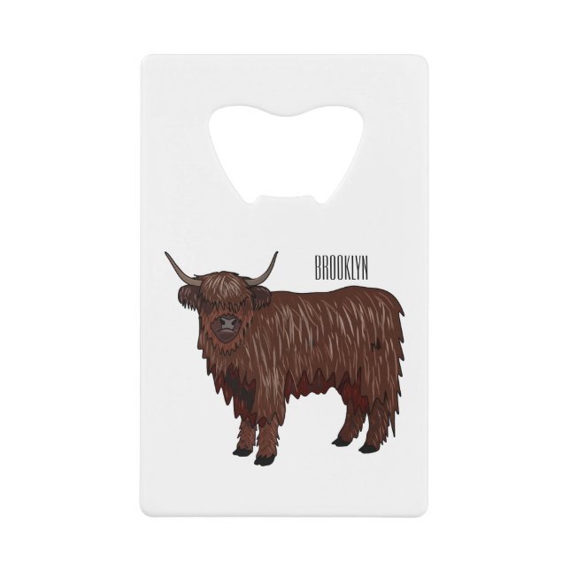 Highland cow cartoon illustration  (Front)