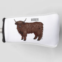 Highland cow cartoon illustration