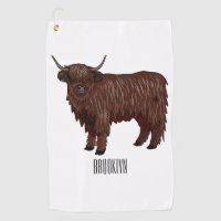 Highland cow cartoon illustration 