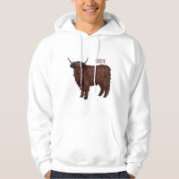 Highland cow cartoon illustration
