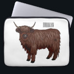 Highland cow cartoon illustration  laptop sleeve<br><div class="desc">Highland cow cartoon illustration</div>