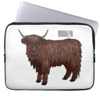 Highland cow cartoon illustration
