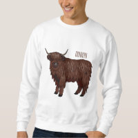 Highland cow cartoon illustration