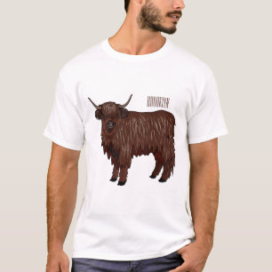 Highland cow cartoon illustration  T-Shirt