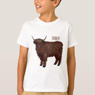 Highland cow cartoon illustration  T-Shirt