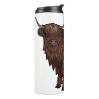 Highland cow cartoon illustration