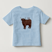 Highland cow cartoon illustration 