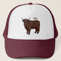 Highland cow cartoon illustration