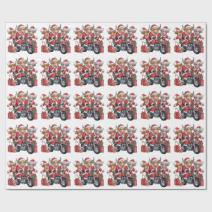 Highland Cow Cattle Animal Christmas Sleigh Funny Wrapping Paper