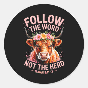 Highland Cow Christian Classic Round Sticker