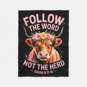 Highland Cow Christian Fleece Blanket