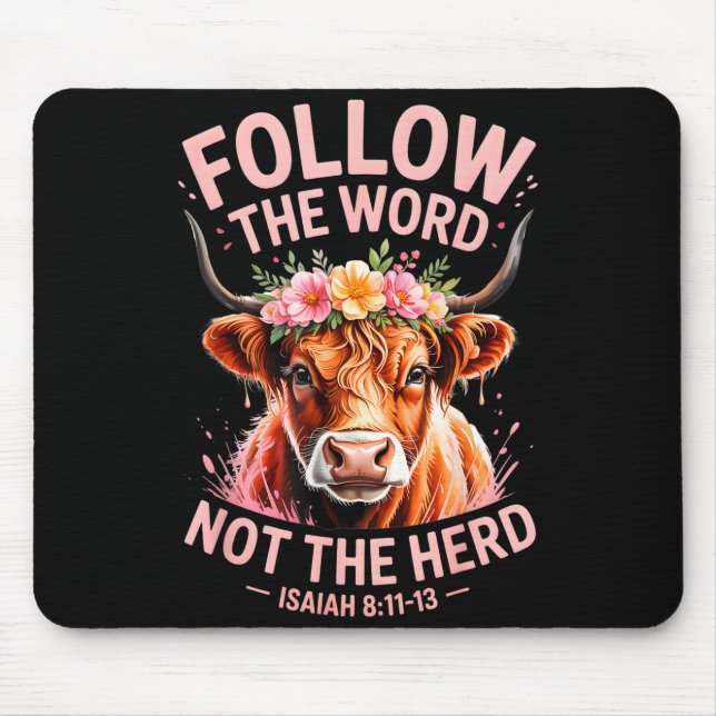 Highland Cow Christian  Mouse Mat (Front)