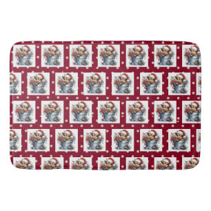 Highland Cow Christmas Bath Mat