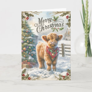 Highland Cow Christmas Card