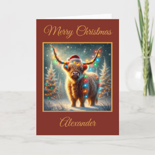 Highland Cow Christmas Holiday Card