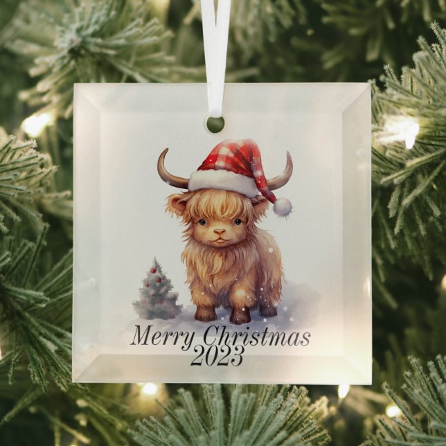 Highland Cow Christmas Ornament (Insitu)