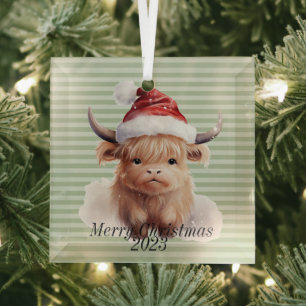 Highland Cow Christmas Ornament
