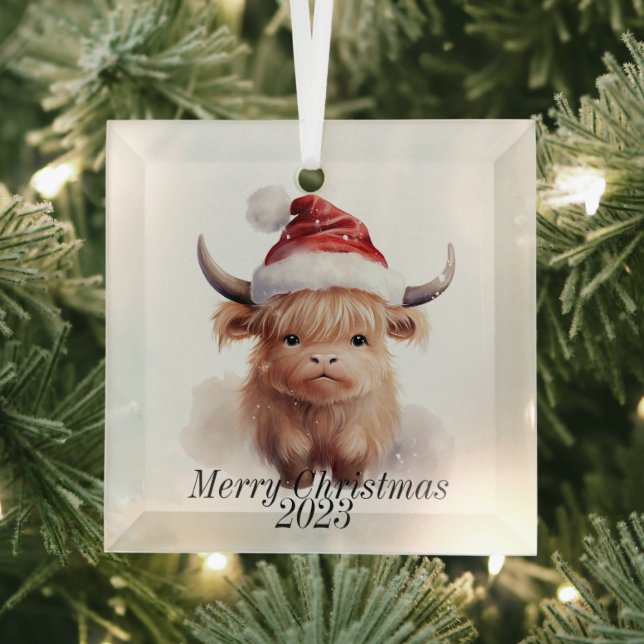 Highland Cow Christmas Ornament (Insitu)