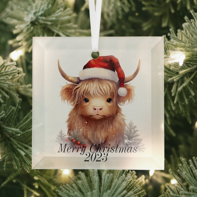 Highland Cow Christmas Ornament (Insitu)