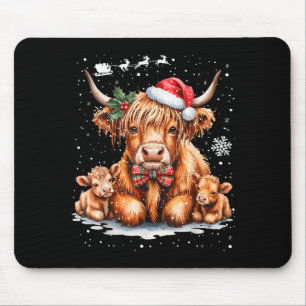 Highland Cow Christmas Outfit Idea Women Xmas High Mouse Mat