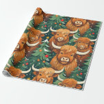 Highland Cow Christmas Pattern Wrapping Paper<br><div class="desc">Make sure every gift you give has a layer of love with this Highland Cow Christmas Pattern wrapping paper. Available in four types of premium paper and different five sizes, our wrapping paper has all of your gift wrapping needs covered - because the presentation matters just as much as the...</div>