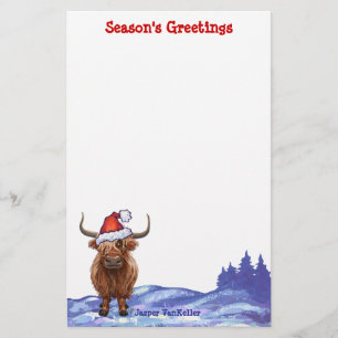 Highland Cow Christmas Stationery