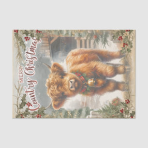 Highland Cow Christmas  Tissue Paper